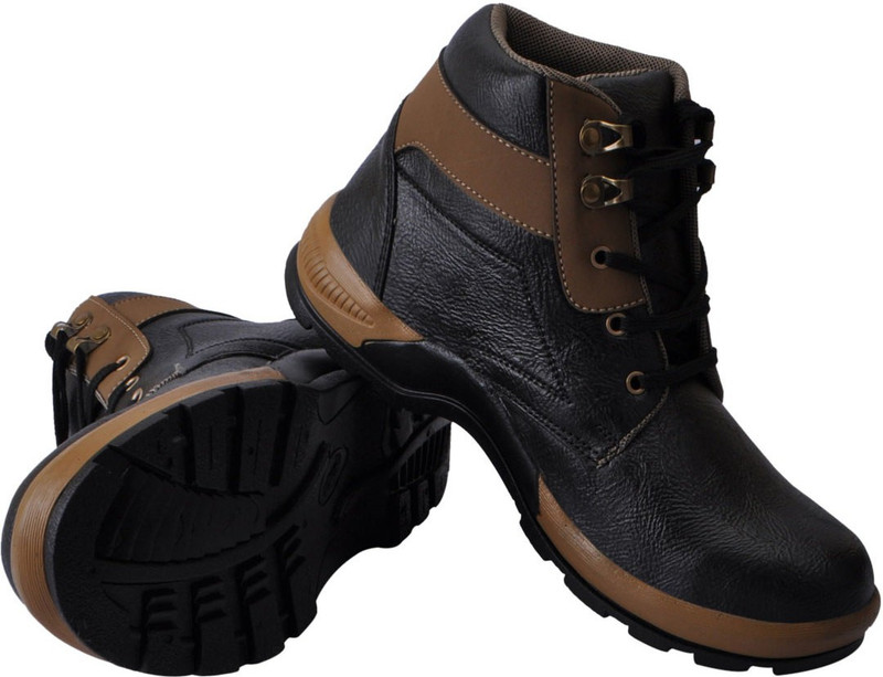 FAUSTO High Ankle Boots For Men(Black)
