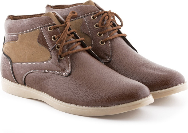 Boysons ankle tan leather Casuals For Men(Tan)