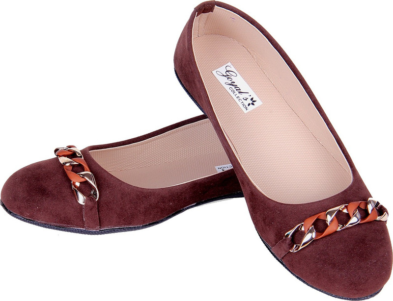 Goyal Brown Chain Bellies Shoes For Women(Brown)