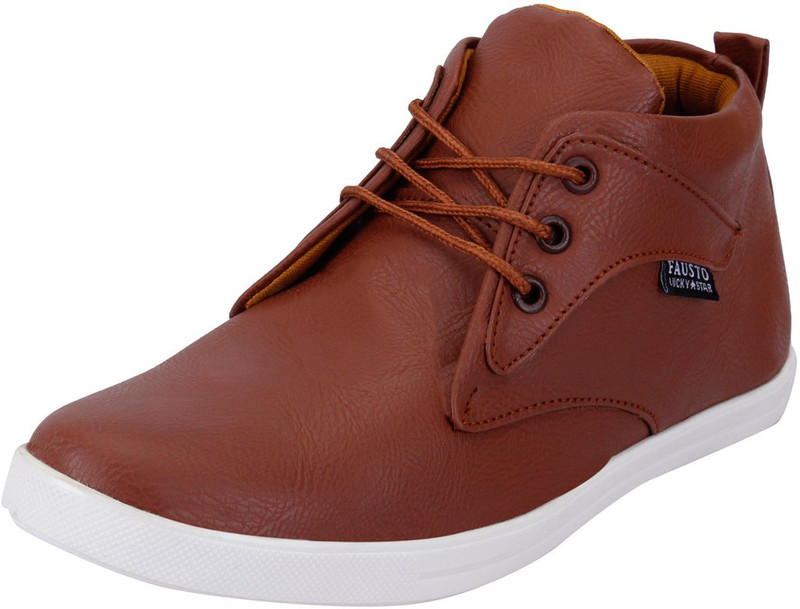 FAUSTO Brown Men Sneakers For Men(Brown)