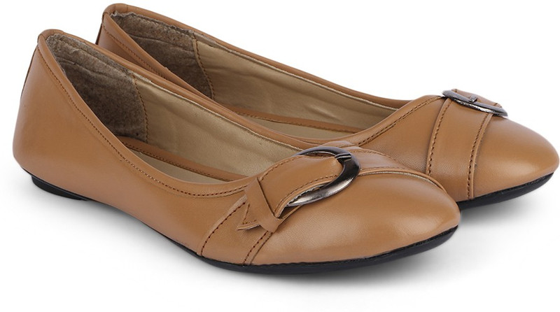 Chemistry Buckle Top Ballerinas For Women(Tan)