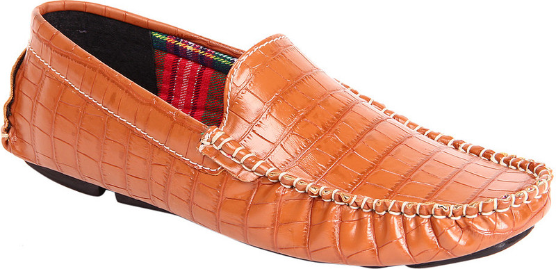 Funk'd Croco Loafers For Men(Tan)