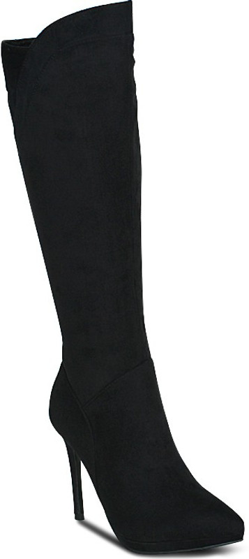 Get Glamr Designer Suede Boots For Women(Black)