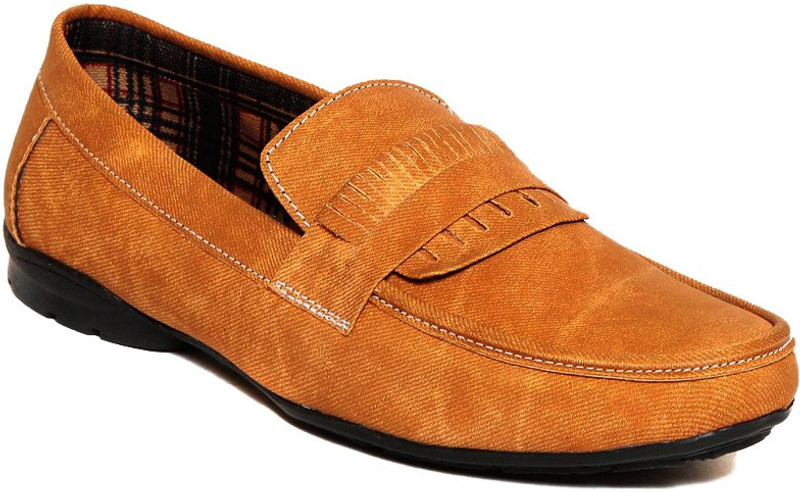 Zapatoz zapatoz mens classic tan loafers Loafers For Men(Tan)
