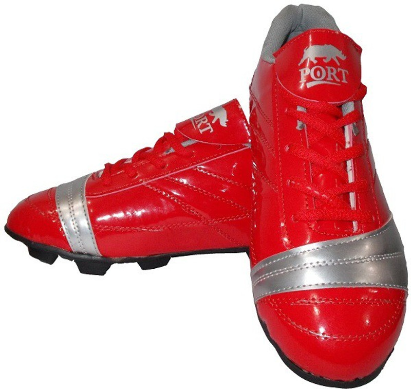 Port Red Chilli Crusher Soccer Cleat Cricket Shoes For Men(Red)