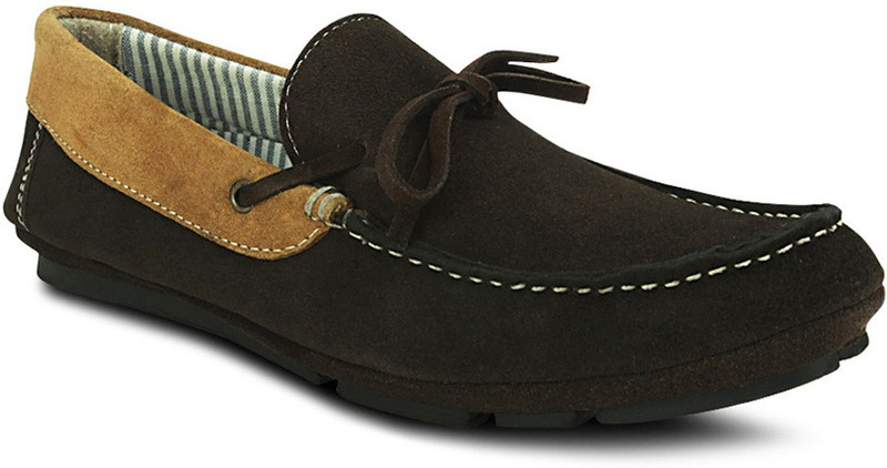 Get Glamr Color Block Loafers For Men(Brown)