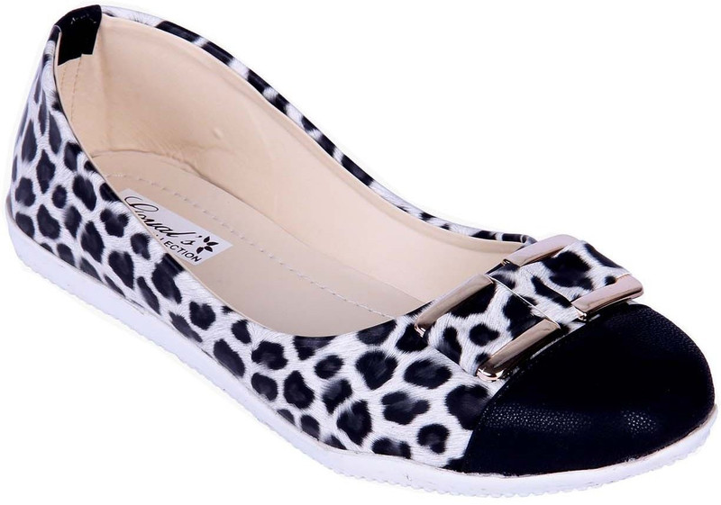 Goyal Black Leopard Print Bellies For Women(Black)
