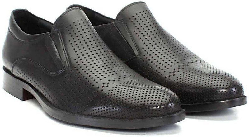 Brune Perforated Party Wear Shoes For Men(Black)