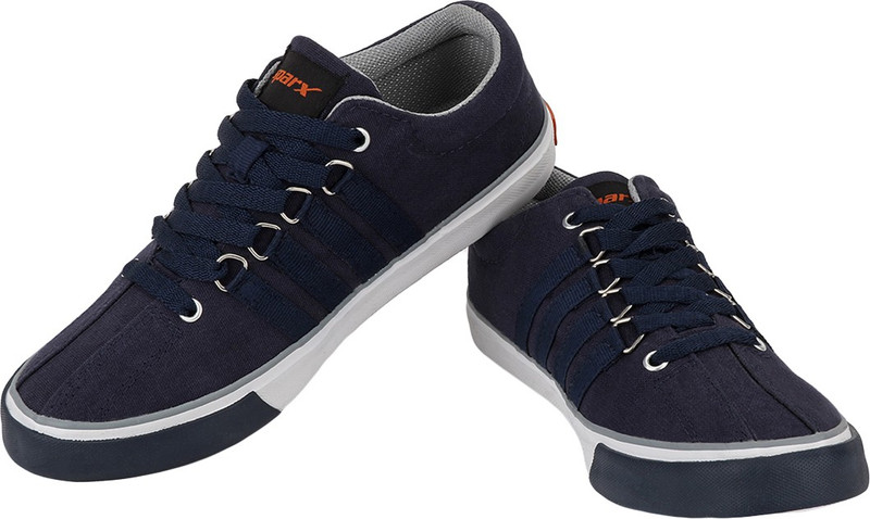 Sparx Subtle Appeal Canvas Shoes For Men(White, Blue)