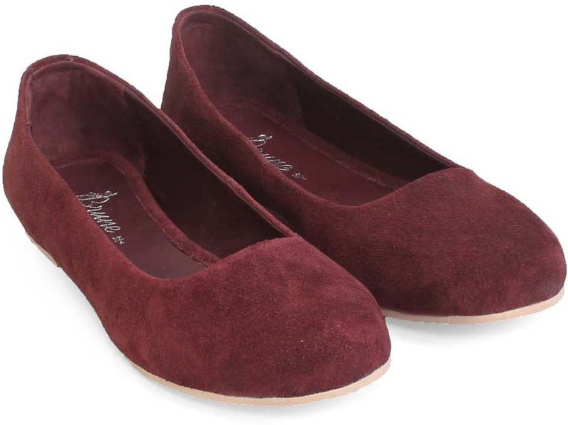 Brune 100% Suede Leather Bellies For Women(Maroon)