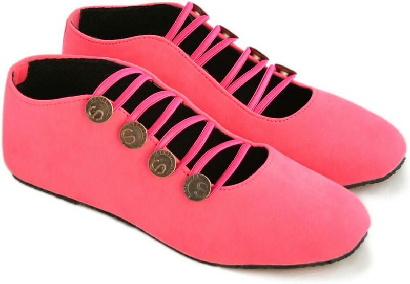 Footrendz Elegant Velvet Casual Shoes For Women(Pink)