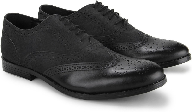 Knotty Derby Oliver Brogue Oxford Lace Up For Men(Black)