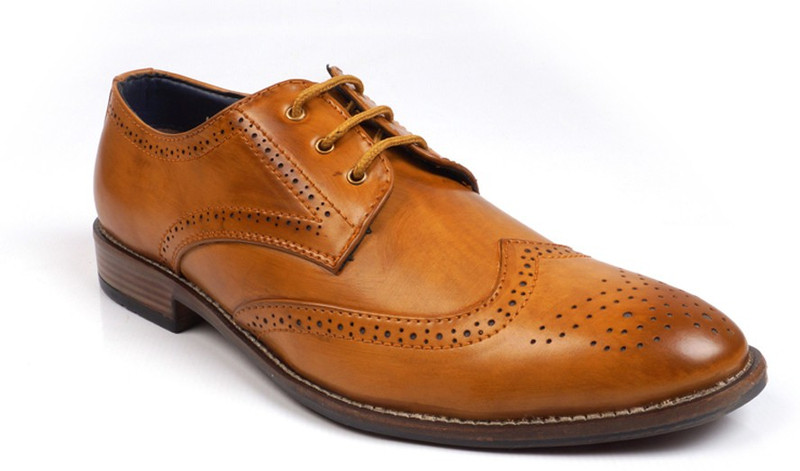 Vebero Dressed Jargon Lace Up For Men(Tan)