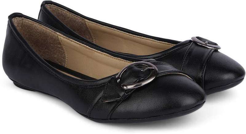 Chemistry Buckle Top Ballerinas For Women(Black)