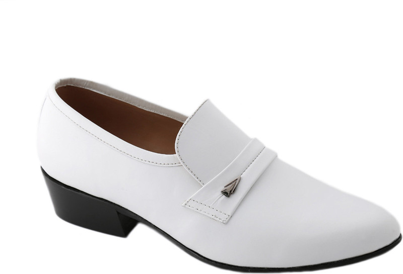 Shoe Bazar White Leather Sole Slip On For Men(White)