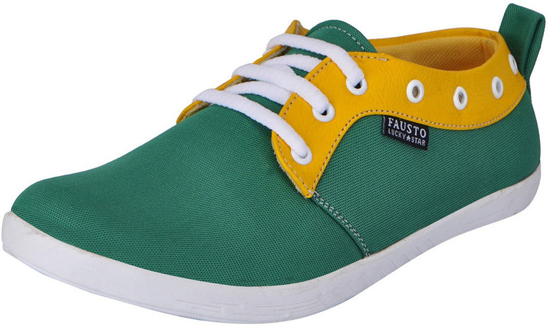 FAUSTO Sneakers For Men(Green, Yellow)
