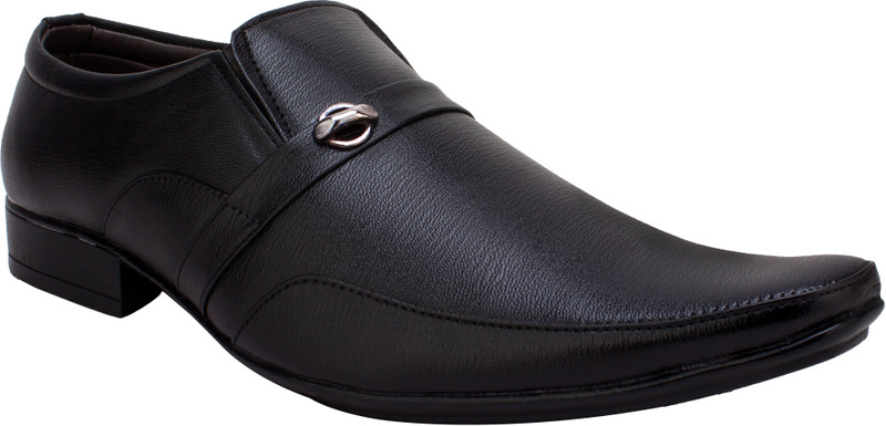 Smoky 410 Black Formal shoes Slip On For Men(Black)
