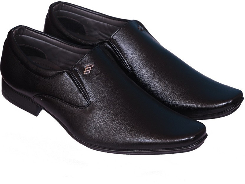 Smoky Men Black Slip On Shoes For Men(Black)