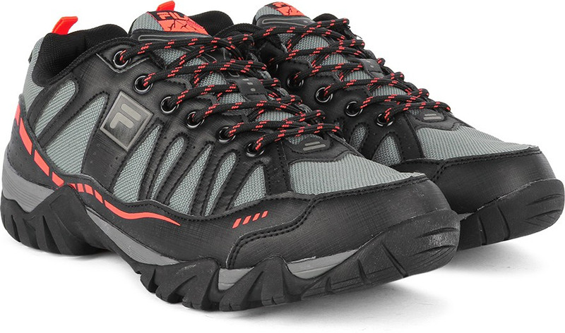 Fila DUNE Outdoor Shoes For Men(Black, Orange, Grey)
