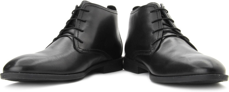 Hush Puppies VITO MID-CUT Lace Up Shoes For Men(Black)
