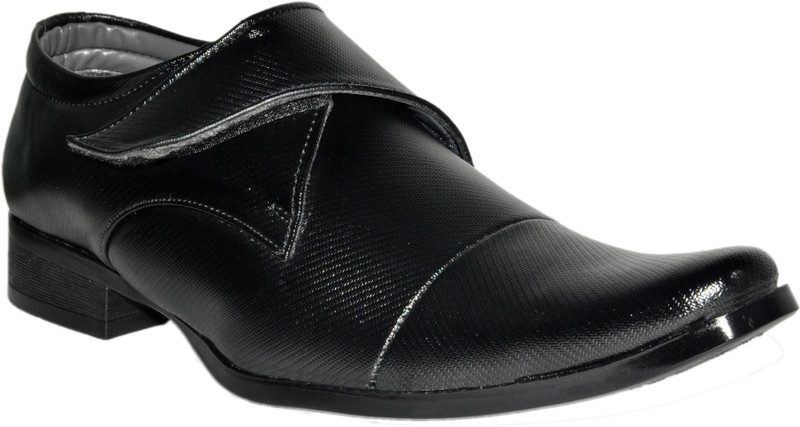 Leather Chief Party Wear Shoes For Men(Black)