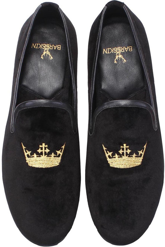 Bare Skin Moccasins Party Wear Shoes For Men(Black)