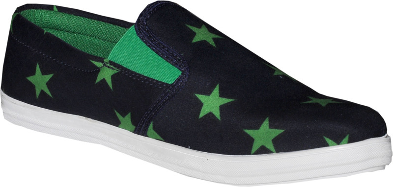 TheWhoop Mens Star Design Green Blue Casual Shoes Loafers For Men(Green)