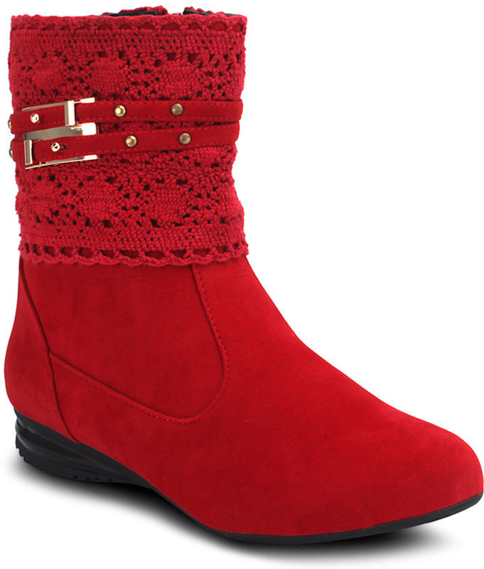 Get Glamr Stylish Boots For Women(Red)