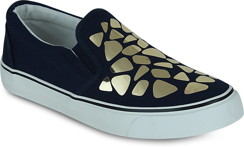 Get Glamr Vanaya Sneakers For Women(Blue)