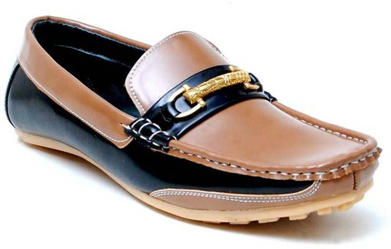 Oora Dashing Tan With Black Combination Loafers For Men(Tan)