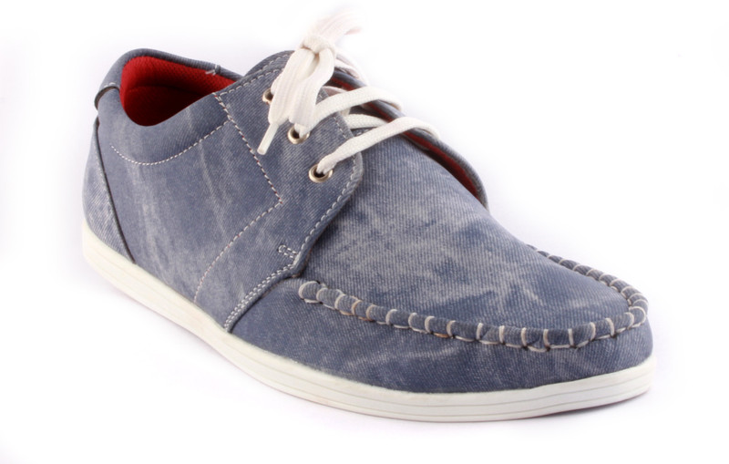 Zapatoz Blue Faded Derby Casual Shoes For Men(Blue)