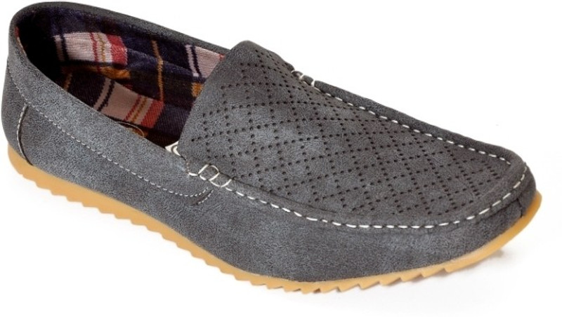 Ztoez Textured Loafers For Men(Grey)