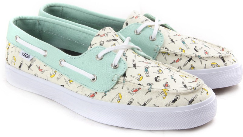 Vans CHAUFFETTE SF Boat Shoes For Women(Green, Beige)