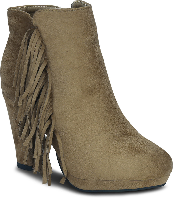 Get Glamr PEARL Boots For Women(Beige)