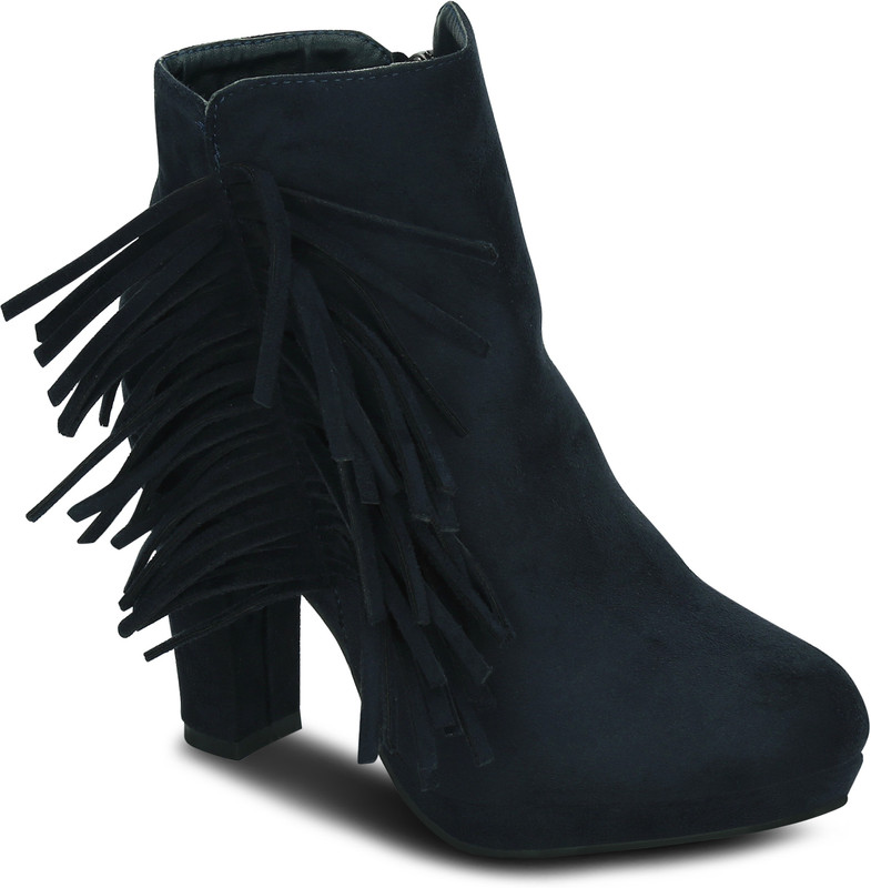 Get Glamr PEARL Boots For Women(Blue) Get Glamr PEARL Boots For Women(Blue)