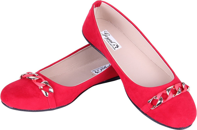 Goyal Red Chain Bellies Shoes For Women(Red)