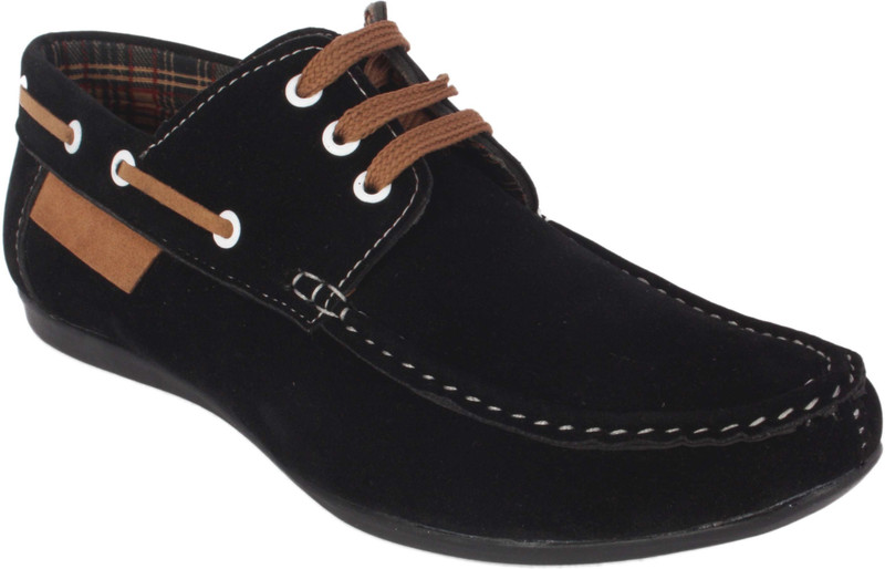 George Adam Ch2216black Boat Shoes For Men(Black)