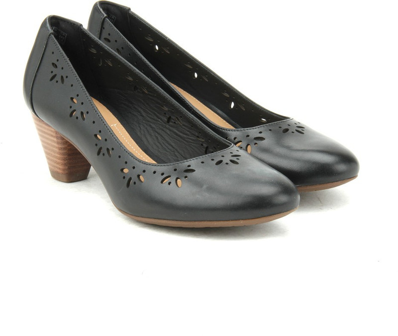 Clarks Denny Dazzle Black Leather Slip on For Women(Black)