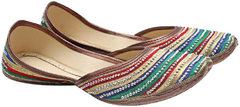 Port Women Multicolor Punjabi Jutti Jutis For Women(Multicolor)