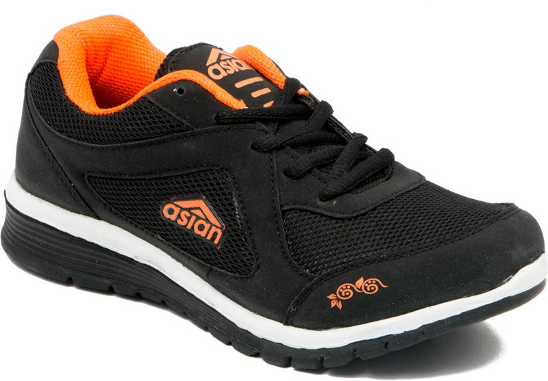 Asian Running Shoes For Women(Black, Orange) Asian Running Shoes For Women(Black, Orange)