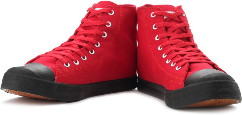 Lonsdale London Men Mid Ankle Canvas Shoes For Men(Red) Lonsdale London Men Mid Ankle Canvas Shoes For Men(Red)