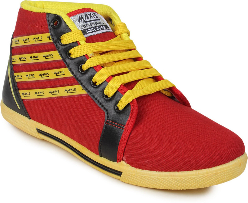 Stylistry Maxis Mens Sneakers For Men(Red, Yellow)