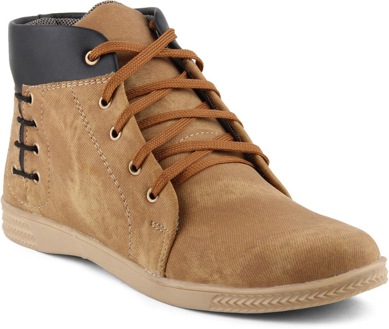 Tashi Stylish Long Toe Camel Sneakers For Men(Brown)