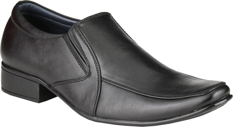GAI Black Synthetic Formal Slip On Shoes For Men(Black)