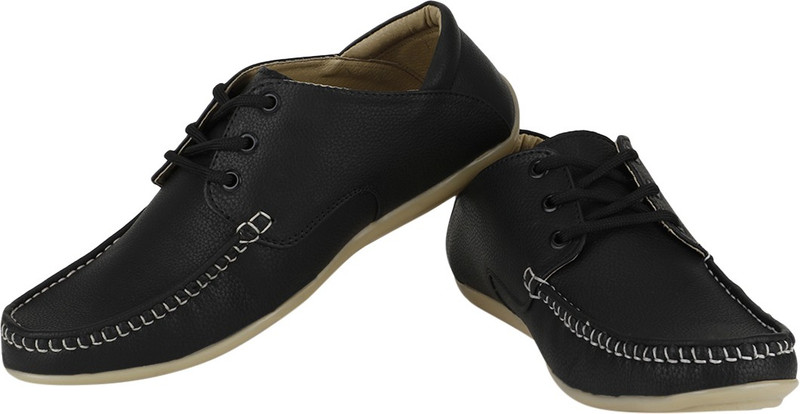 Stylon Laced Casual Shoes For Men(Black)