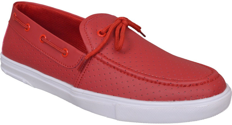 M & M RED Boat Shoes For Men(Red)
