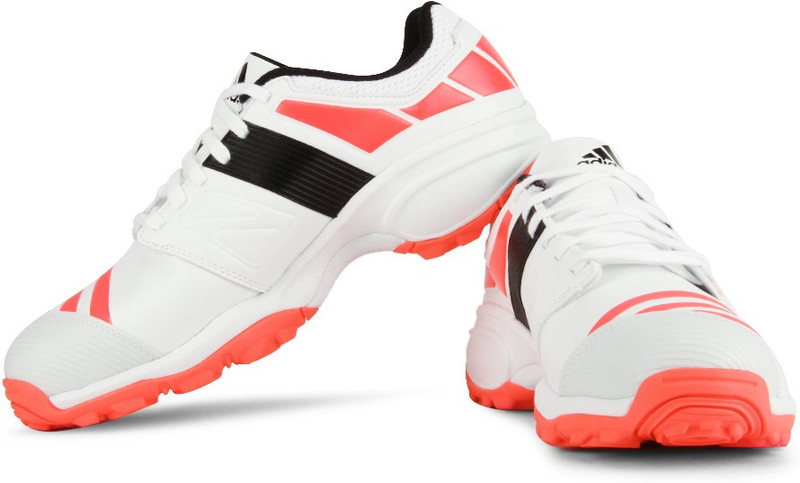 ADIDAS Howzat Fs Ii Men Cricket Shoes For Men(White, Black, Orange)