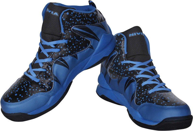 Nivia Warrior-1 Basketball Shoes For Men(Blue, Black) Nivia Warrior-1 Basketball Shoes For Men(Blue, Black)