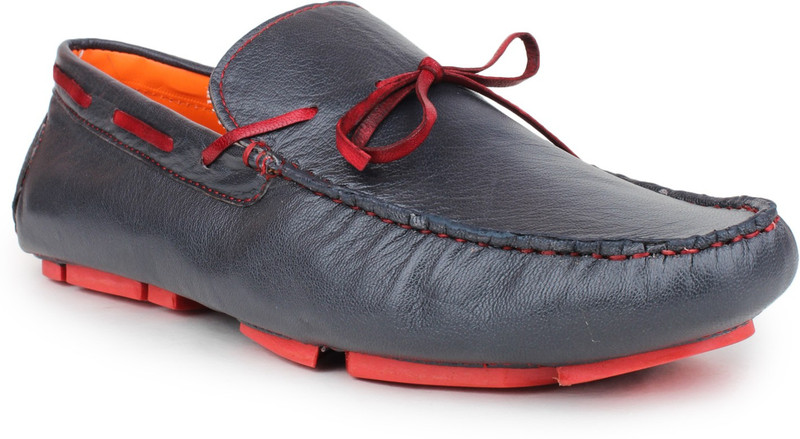 Shumael Blue Leather Loafers For Men(Blue) Shumael Blue Leather Loafers For Men(Blue)