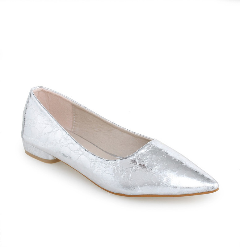 Shuz Touch Slip On Shoes For Women(Silver)